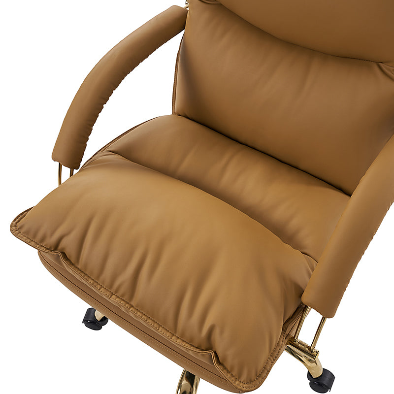 Sandy Ergonomic PU Leather Swivel Office Chair with Armrests