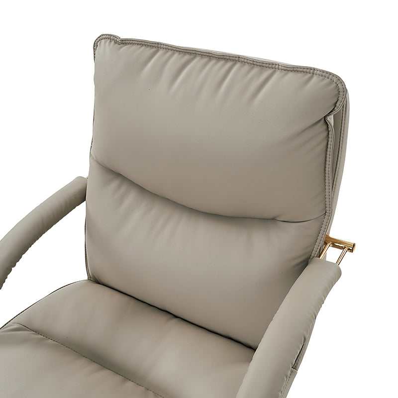 Sandy Ergonomic PU Leather Swivel Office Chair with Armrests