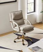 Sandy Ergonomic PU Leather Swivel Office Chair with Armrests