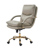 Sandy Ergonomic PU Leather Swivel Office Chair with Armrests