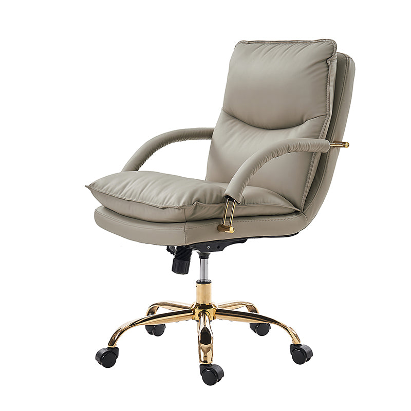 Sandy Ergonomic PU Leather Swivel Office Chair with Armrests
