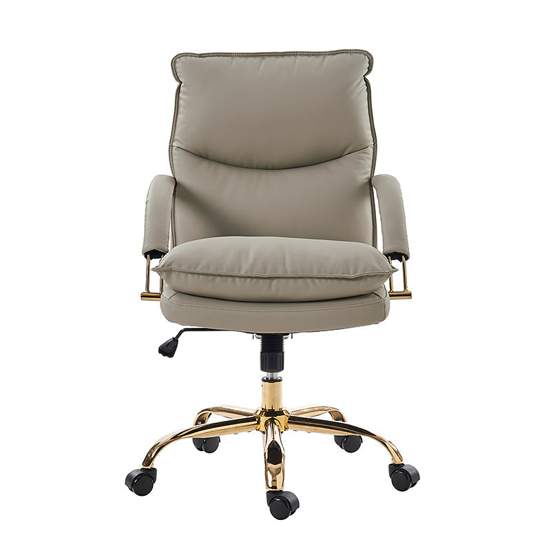 Sandy Ergonomic PU Leather Swivel Office Chair with Armrests
