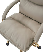 Sandy Ergonomic PU Leather Swivel Office Chair with Armrests