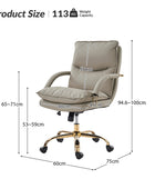 Sandy Ergonomic PU Leather Swivel Office Chair with Armrests