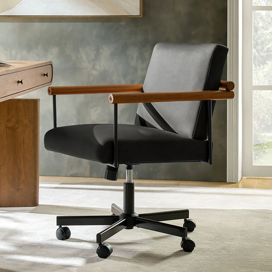 Aurora Office Chair with Solid Wood Armrests