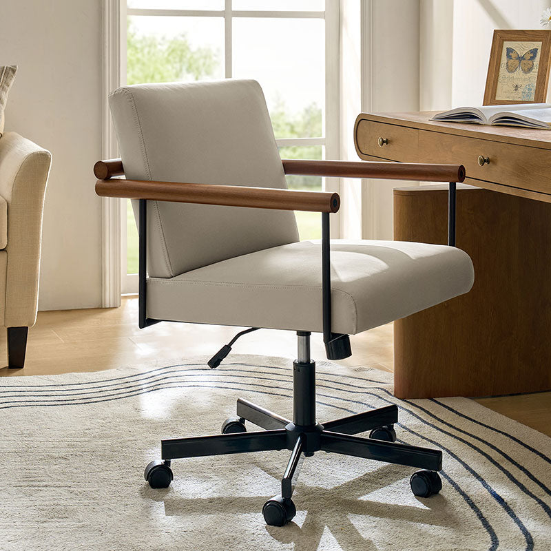 Aurora Office Chair with Solid Wood Armrests