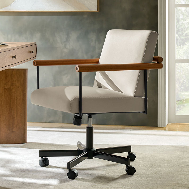 Aurora Office Chair with Solid Wood Armrests