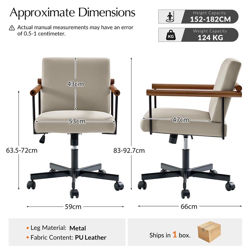 Aurora Office Chair with Solid Wood Armrests