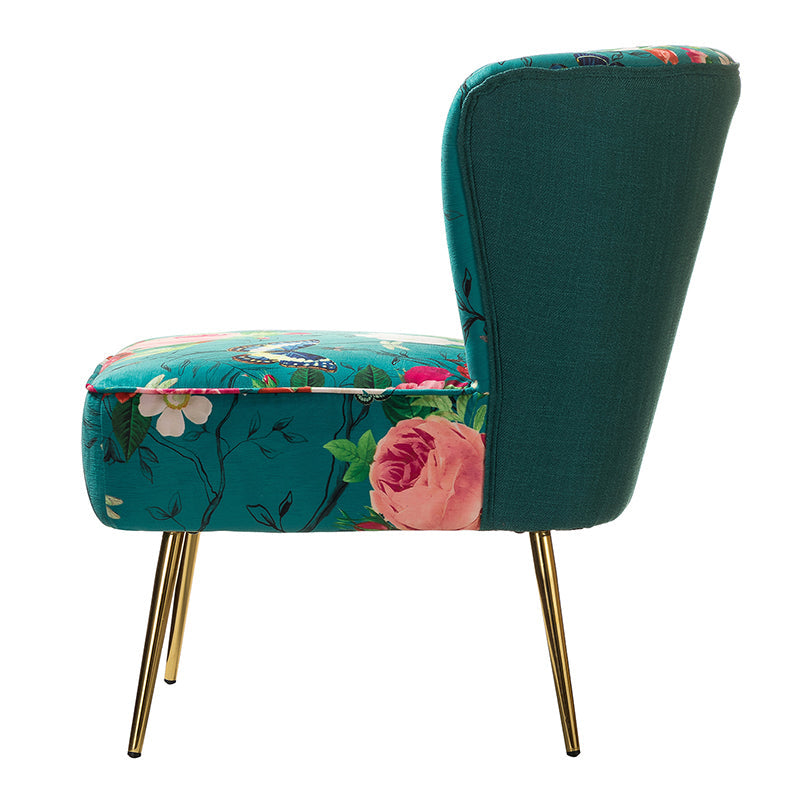 Coraline Elegant Comfort in a Wingback Floral Accent Chair