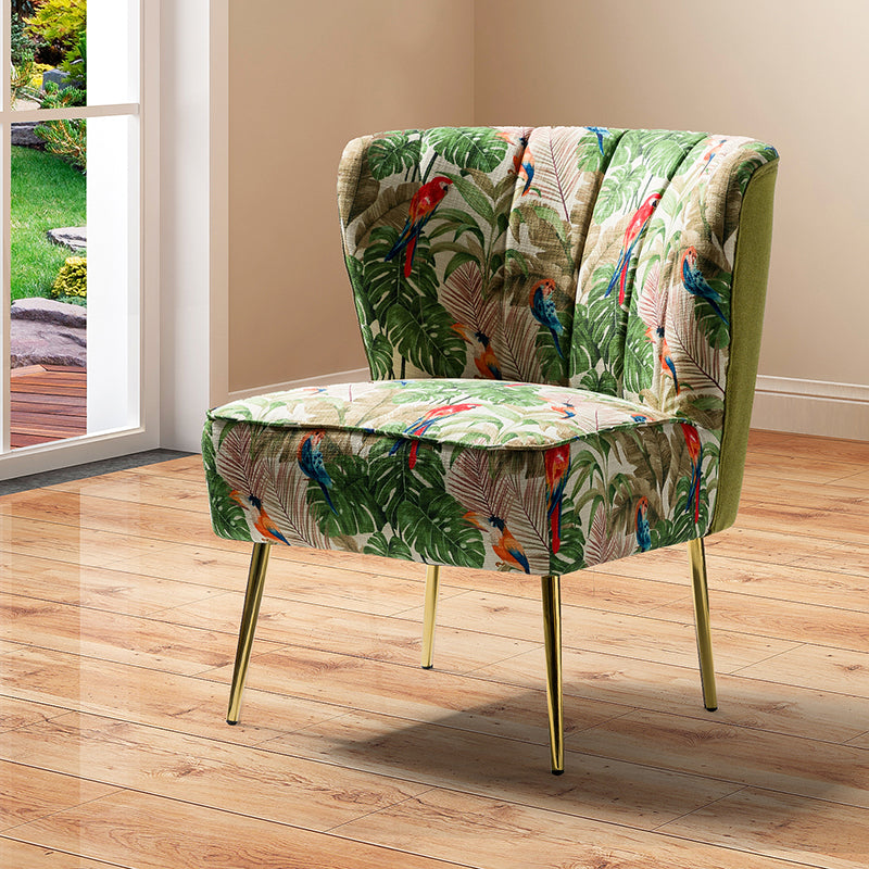 Coraline Elegant Comfort in a Wingback Floral Accent Chair