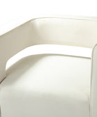 Agata Modern Velvet Swivel Barrel Armchair with 3D Curved Open Back