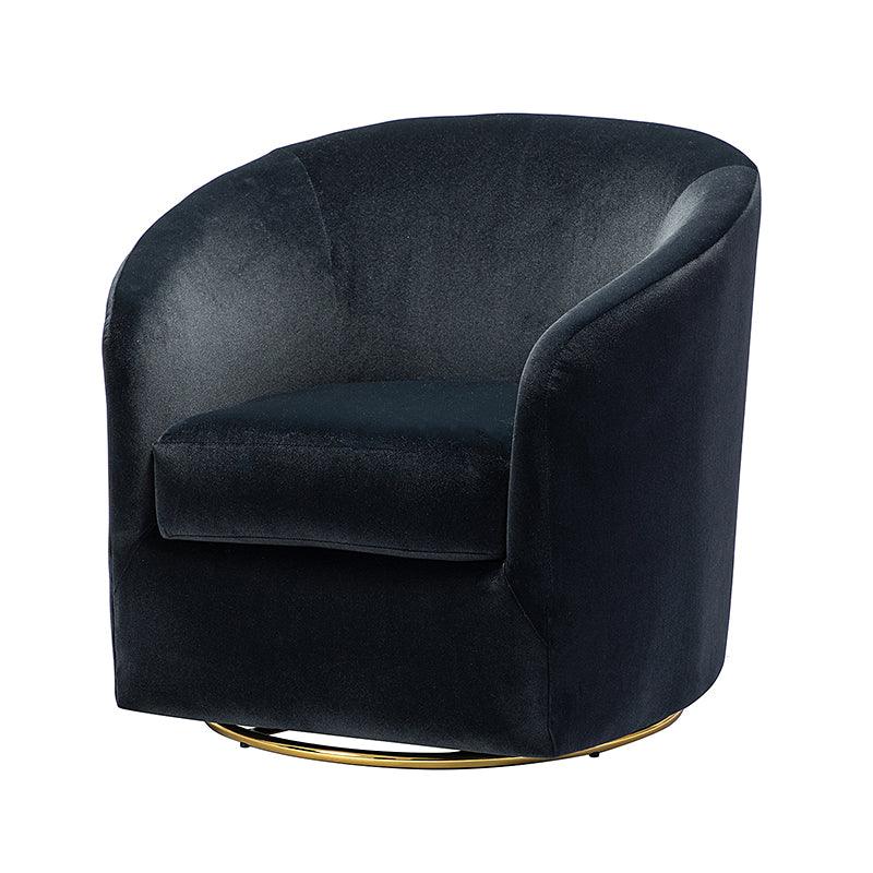 Emanuela Velvet Swivel Barrel Armchair - Hulala Home