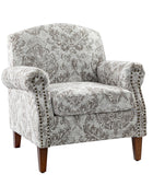 Matteo Floral Upholstered Accent Armchair with Nailhead Trim