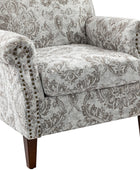 Matteo Floral Upholstered Accent Armchair with Nailhead Trim