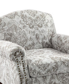 Matteo Floral Upholstered Accent Armchair with Nailhead Trim