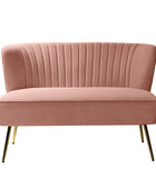 Bariana Velvet Mid-Century Modern Upholstered Loveseat