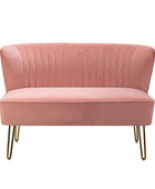 Ainhoa Velvet Loveseat with Hairpin Legs - HULALA HOME