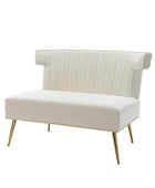 Megara Velvet Armless Wingback Loveseat - HULALA HOME