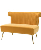 Megara Velvet Armless Wingback Loveseat - HULALA HOME