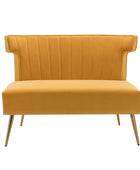 Megara Velvet Armless Wingback Loveseat - HULALA HOME
