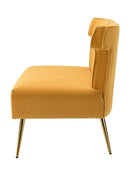 Megara Velvet Armless Wingback Loveseat - HULALA HOME